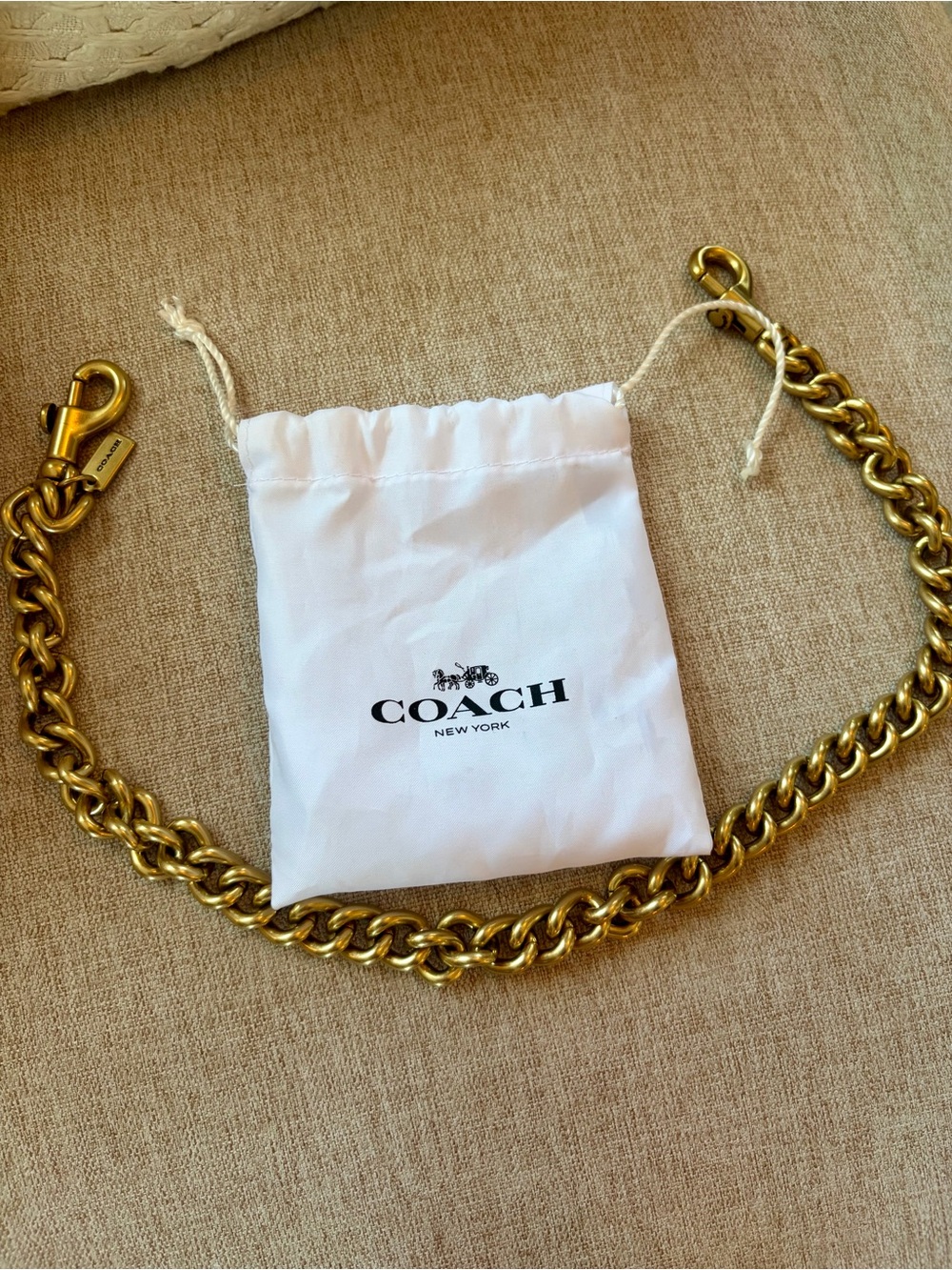 Coach Gold-Tone Curb Chain Strap